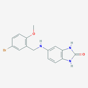 molecular formula C15H14BrN3O2 B503578 5-[(5-bromo-2-methoxybenzyl)amino]-1,3-dihydro-2H-benzimidazol-2-one CAS No. 496807-86-4