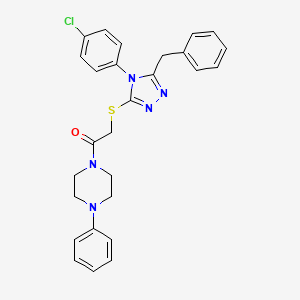 molecular formula C27H26ClN5OS B5035785 1-({[5-benzyl-4-(4-chlorophenyl)-4H-1,2,4-triazol-3-yl]thio}acetyl)-4-phenylpiperazine 