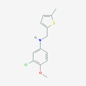 molecular formula C13H14ClNOS B503579 3-chloro-4-methoxy-N-[(5-methylthiophen-2-yl)methyl]aniline 