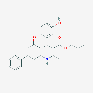 molecular formula C27H29NO4 B5035816 isobutyl 4-(3-hydroxyphenyl)-2-methyl-5-oxo-7-phenyl-1,4,5,6,7,8-hexahydro-3-quinolinecarboxylate 