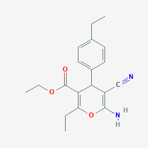 ethyl 6-amino-5-cyano-2-ethyl-4-(4-ethylphenyl)-4H-pyran-3-carboxylate