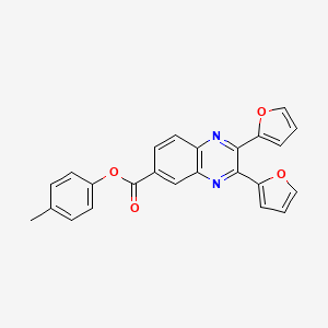molecular formula C24H16N2O4 B5035891 4-methylphenyl 2,3-di-2-furyl-6-quinoxalinecarboxylate 