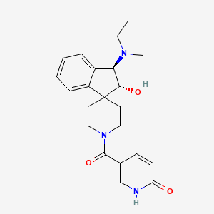 molecular formula C22H27N3O3 B5035908 5-({(2R*,3R*)-3-[ethyl(methyl)amino]-2-hydroxy-2,3-dihydro-1'H-spiro[indene-1,4'-piperidin]-1'-yl}carbonyl)-2(1H)-pyridinone 