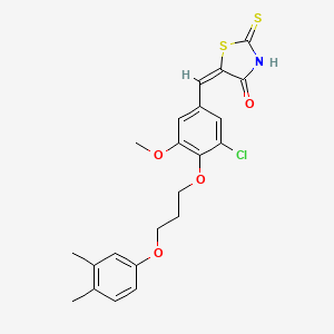 molecular formula C22H22ClNO4S2 B5035913 5-{3-chloro-4-[3-(3,4-dimethylphenoxy)propoxy]-5-methoxybenzylidene}-2-thioxo-1,3-thiazolidin-4-one 