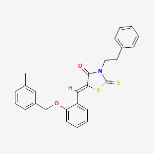 molecular formula C26H23NO2S2 B5035928 5-{2-[(3-methylbenzyl)oxy]benzylidene}-3-(2-phenylethyl)-2-thioxo-1,3-thiazolidin-4-one 