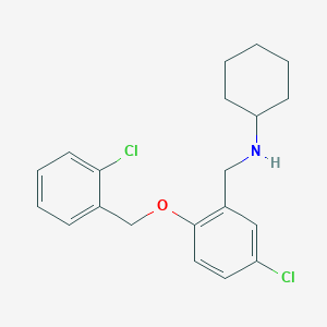 molecular formula C20H23Cl2NO B503594 N-{5-chloro-2-[(2-chlorobenzyl)oxy]benzyl}cyclohexanamine 