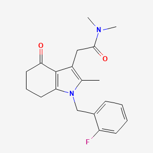 molecular formula C20H23FN2O2 B5035946 2-[1-(2-fluorobenzyl)-2-methyl-4-oxo-4,5,6,7-tetrahydro-1H-indol-3-yl]-N,N-dimethylacetamide 