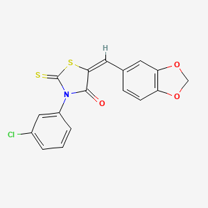 molecular formula C17H10ClNO3S2 B5035957 5-(1,3-benzodioxol-5-ylmethylene)-3-(3-chlorophenyl)-2-thioxo-1,3-thiazolidin-4-one 