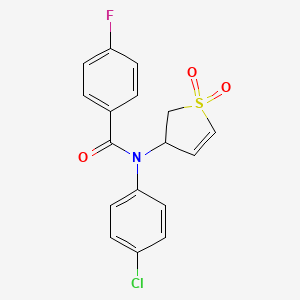 molecular formula C17H13ClFNO3S B5035981 N-(4-chlorophenyl)-N-(1,1-dioxido-2,3-dihydro-3-thienyl)-4-fluorobenzamide 