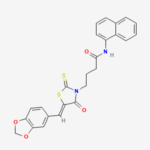 molecular formula C25H20N2O4S2 B5035989 4-[5-(1,3-benzodioxol-5-ylmethylene)-4-oxo-2-thioxo-1,3-thiazolidin-3-yl]-N-1-naphthylbutanamide 