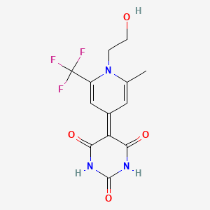 molecular formula C13H12F3N3O4 B5036023 5-[1-(2-hydroxyethyl)-2-methyl-6-(trifluoromethyl)-4(1H)-pyridinylidene]-2,4,6(1H,3H,5H)-pyrimidinetrione 