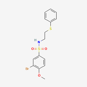 molecular formula C15H16BrNO3S2 B5036046 3-bromo-4-methoxy-N-[2-(phenylthio)ethyl]benzenesulfonamide 
