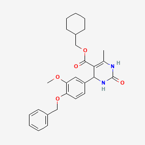 molecular formula C27H32N2O5 B5036051 cyclohexylmethyl 4-[4-(benzyloxy)-3-methoxyphenyl]-6-methyl-2-oxo-1,2,3,4-tetrahydro-5-pyrimidinecarboxylate 