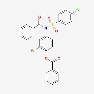 molecular formula C26H17BrClNO5S B5036063 4-{benzoyl[(4-chlorophenyl)sulfonyl]amino}-2-bromophenyl benzoate 