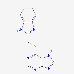 molecular formula C13H10N6S B5036074 6-[(1H-benzimidazol-2-ylmethyl)thio]-9H-purine 