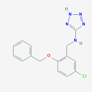 molecular formula C15H14ClN5O B503608 N-[2-(benzyloxy)-5-chlorobenzyl]-1H-tetrazol-5-amine CAS No. 881039-97-0