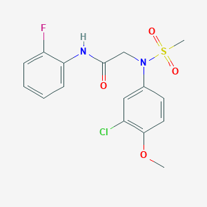 molecular formula C16H16ClFN2O4S B5036089 N~2~-(3-chloro-4-methoxyphenyl)-N~1~-(2-fluorophenyl)-N~2~-(methylsulfonyl)glycinamide 