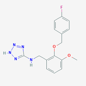 molecular formula C16H16FN5O2 B503609 N-{2-[(4-fluorobenzyl)oxy]-3-methoxybenzyl}-1H-tetrazol-5-amine CAS No. 878713-92-9