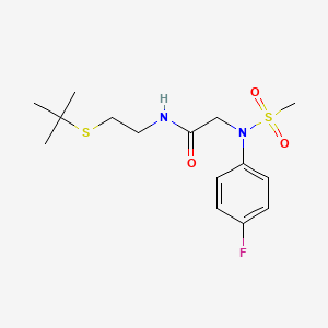 molecular formula C15H23FN2O3S2 B5036110 N~1~-[2-(tert-butylthio)ethyl]-N~2~-(4-fluorophenyl)-N~2~-(methylsulfonyl)glycinamide 