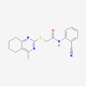 molecular formula C18H18N4OS B5036114 N-(2-cyanophenyl)-2-[(4-methyl-5,6,7,8-tetrahydro-2-quinazolinyl)thio]acetamide 