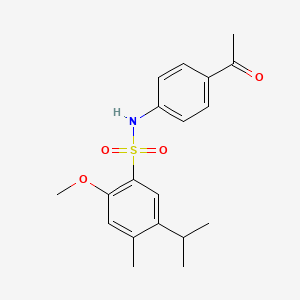 molecular formula C19H23NO4S B5036124 N-(4-acetylphenyl)-5-isopropyl-2-methoxy-4-methylbenzenesulfonamide 