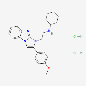 N-{2-[2-(4-methoxyphenyl)-1H-imidazo[1,2-a]benzimidazol-1-yl]ethyl}cyclohexanamine dihydrochloride