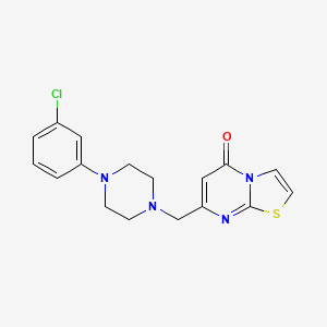 molecular formula C17H17ClN4OS B5036149 7-{[4-(3-chlorophenyl)-1-piperazinyl]methyl}-5H-[1,3]thiazolo[3,2-a]pyrimidin-5-one 
