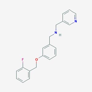 molecular formula C20H19FN2O B503617 1-{3-[(2-fluorobenzyl)oxy]phenyl}-N-(pyridin-3-ylmethyl)methanamine 