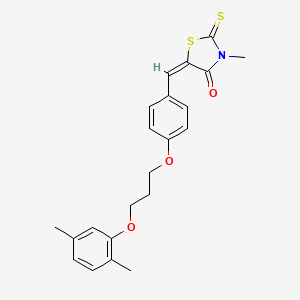 molecular formula C22H23NO3S2 B5036179 5-{4-[3-(2,5-dimethylphenoxy)propoxy]benzylidene}-3-methyl-2-thioxo-1,3-thiazolidin-4-one 