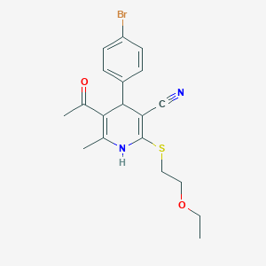 molecular formula C19H21BrN2O2S B5036184 5-acetyl-4-(4-bromophenyl)-2-[(2-ethoxyethyl)thio]-6-methyl-1,4-dihydro-3-pyridinecarbonitrile 