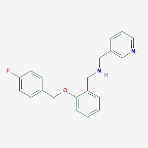 molecular formula C20H19FN2O B503619 1-{2-[(4-fluorobenzyl)oxy]phenyl}-N-(pyridin-3-ylmethyl)methanamine 