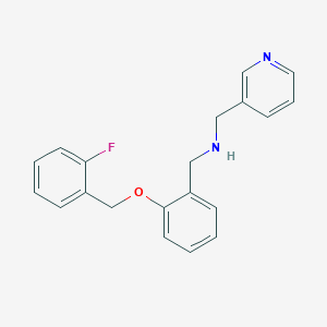 molecular formula C20H19FN2O B503620 1-{2-[(2-fluorobenzyl)oxy]phenyl}-N-(pyridin-3-ylmethyl)methanamine 
