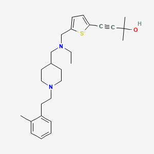 molecular formula C27H38N2OS B5036235 4-(5-{[ethyl({1-[2-(2-methylphenyl)ethyl]-4-piperidinyl}methyl)amino]methyl}-2-thienyl)-2-methyl-3-butyn-2-ol 