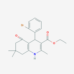 molecular formula C21H24BrNO3 B5036256 ethyl 4-(2-bromophenyl)-2,7,7-trimethyl-5-oxo-1,4,5,6,7,8-hexahydro-3-quinolinecarboxylate 