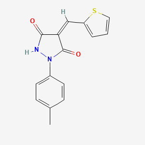 molecular formula C15H12N2O2S B5036265 1-(4-methylphenyl)-4-(2-thienylmethylene)-3,5-pyrazolidinedione 