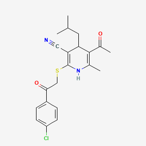 molecular formula C21H23ClN2O2S B5036280 5-acetyl-2-{[2-(4-chlorophenyl)-2-oxoethyl]thio}-4-isobutyl-6-methyl-1,4-dihydro-3-pyridinecarbonitrile CAS No. 5602-66-4