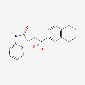 molecular formula C20H19NO3 B5036294 3-hydroxy-3-[2-oxo-2-(5,6,7,8-tetrahydro-2-naphthalenyl)ethyl]-1,3-dihydro-2H-indol-2-one 