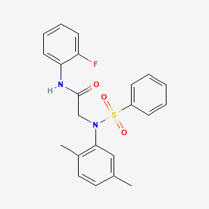 molecular formula C22H21FN2O3S B5036296 N~2~-(2,5-dimethylphenyl)-N~1~-(2-fluorophenyl)-N~2~-(phenylsulfonyl)glycinamide 