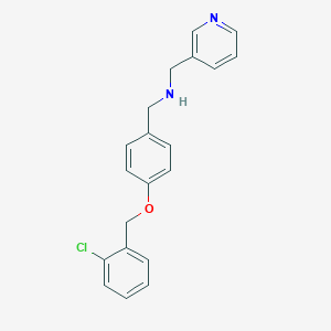 molecular formula C20H19ClN2O B503630 N-{4-[(2-chlorobenzyl)oxy]benzyl}-N-(3-pyridinylmethyl)amine 