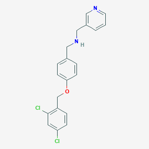 molecular formula C20H18Cl2N2O B503631 1-{4-[(2,4-dichlorobenzyl)oxy]phenyl}-N-(pyridin-3-ylmethyl)methanamine 