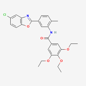 molecular formula C27H27ClN2O5 B5036312 N-[5-(5-chloro-1,3-benzoxazol-2-yl)-2-methylphenyl]-3,4,5-triethoxybenzamide 