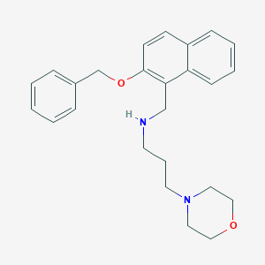 molecular formula C25H30N2O2 B503635 N-{[2-(benzyloxy)naphthalen-1-yl]methyl}-3-(morpholin-4-yl)propan-1-amine 
