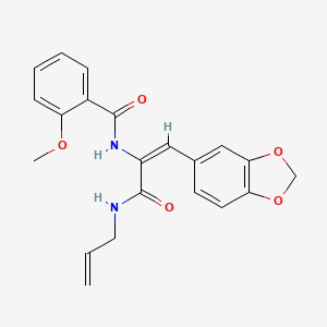 molecular formula C21H20N2O5 B5036385 N-[1-[(allylamino)carbonyl]-2-(1,3-benzodioxol-5-yl)vinyl]-2-methoxybenzamide 