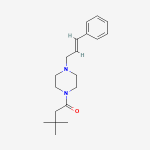 molecular formula C19H28N2O B5036387 1-(3,3-dimethylbutanoyl)-4-(3-phenyl-2-propen-1-yl)piperazine 