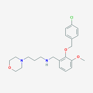 molecular formula C22H29ClN2O3 B503639 N-{2-[(4-chlorobenzyl)oxy]-3-methoxybenzyl}-3-(morpholin-4-yl)propan-1-amine 
