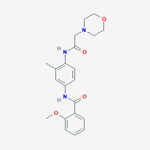 molecular formula C21H25N3O4 B5036397 2-methoxy-N-{3-methyl-4-[(4-morpholinylacetyl)amino]phenyl}benzamide CAS No. 947914-27-4