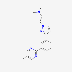 molecular formula C19H23N5 B5036410 (2-{3-[3-(5-ethyl-2-pyrimidinyl)phenyl]-1H-pyrazol-1-yl}ethyl)dimethylamine 