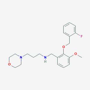 molecular formula C22H29FN2O3 B503643 N-{2-[(2-fluorobenzyl)oxy]-3-methoxybenzyl}-N-[3-(4-morpholinyl)propyl]amine 