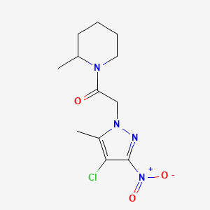 molecular formula C12H17ClN4O3 B5036436 1-[(4-chloro-5-methyl-3-nitro-1H-pyrazol-1-yl)acetyl]-2-methylpiperidine 