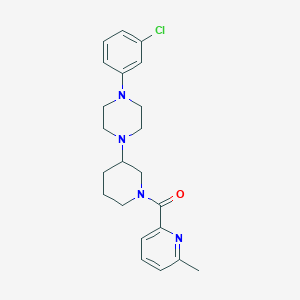 molecular formula C22H27ClN4O B5036467 1-(3-chlorophenyl)-4-{1-[(6-methyl-2-pyridinyl)carbonyl]-3-piperidinyl}piperazine 